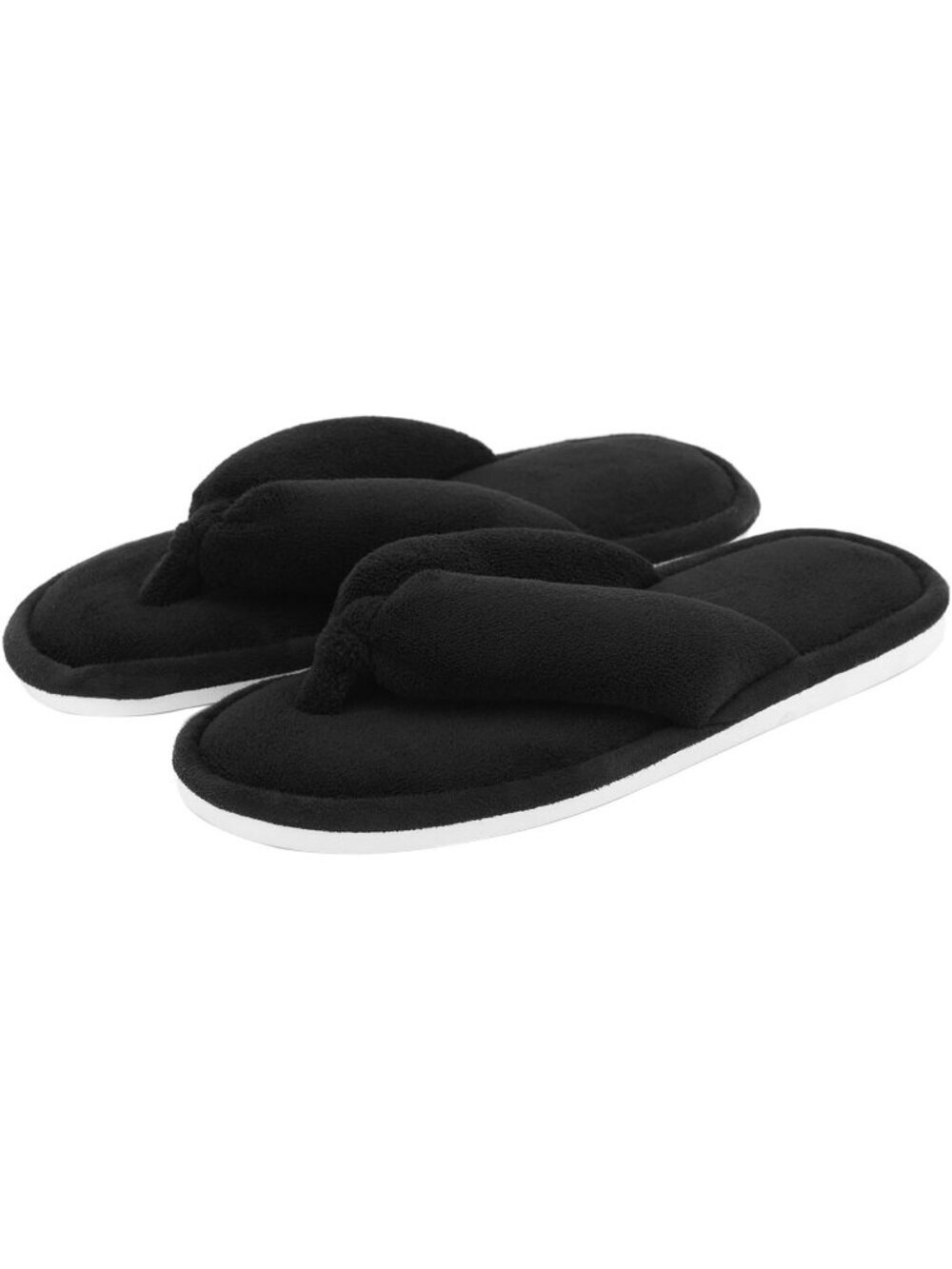 Women's Black Indoor Memory Foam Soft Faux Fur Nonslip Open Toe Slipper Shoes